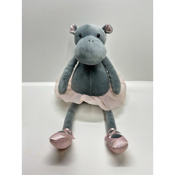 Jellycat Dancing Darcey Hippo Ballerina Plush Stuffed Animal Gray Pink Tutu - Picture 1 of 13
